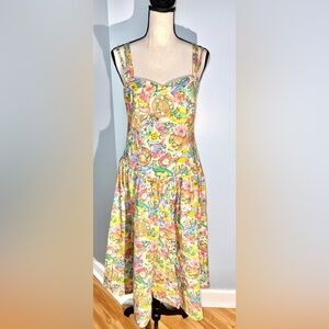 Vintage Professionally Handmade Drop V Waist Dainty Wide Brim Hats W/Bows Dress!